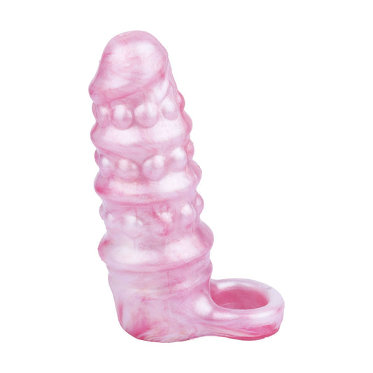 Silicone Penis Extender Sleeve 151mm – Realistic Male Enhancement Sheath with Textured Grip
