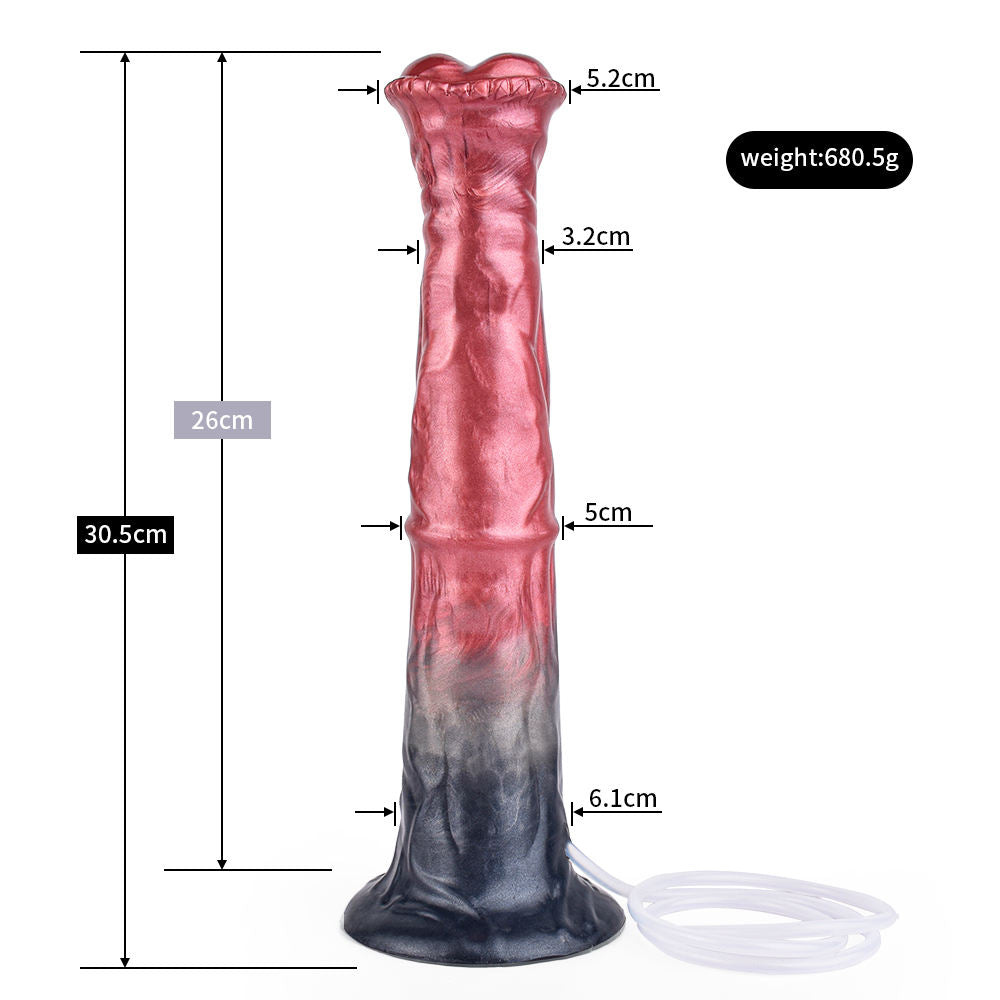 Lords Red Black Gradient Squirting Knot Dildo