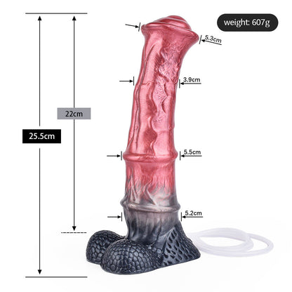 Lords Red Black Gradient Squirting Knot Dildo