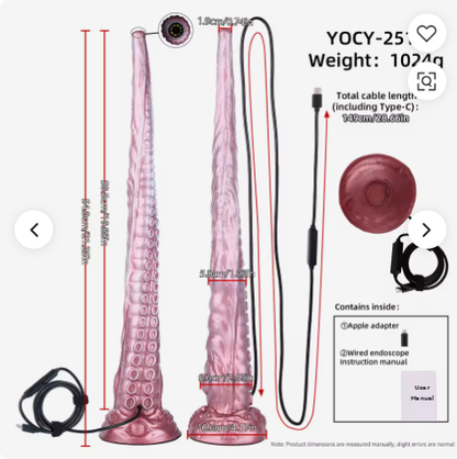 Rose Quartz Tentacle Endoscope Monster Dildo